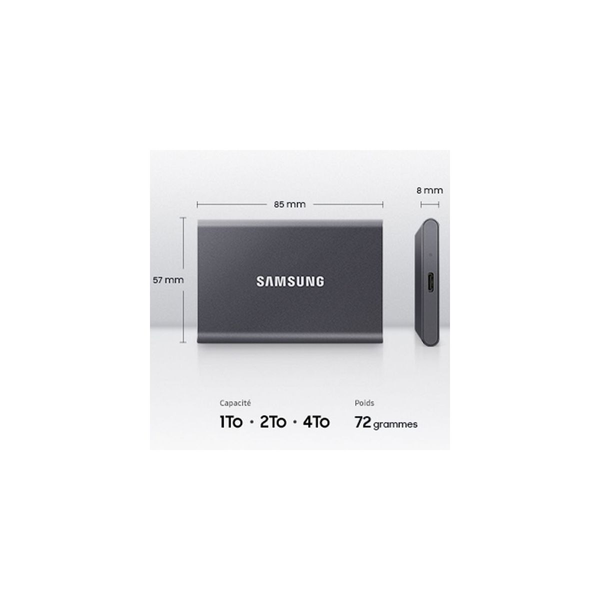 Disque SSD externe Portable 1To T7 1To bleu indigo bleu, SAMSUNG