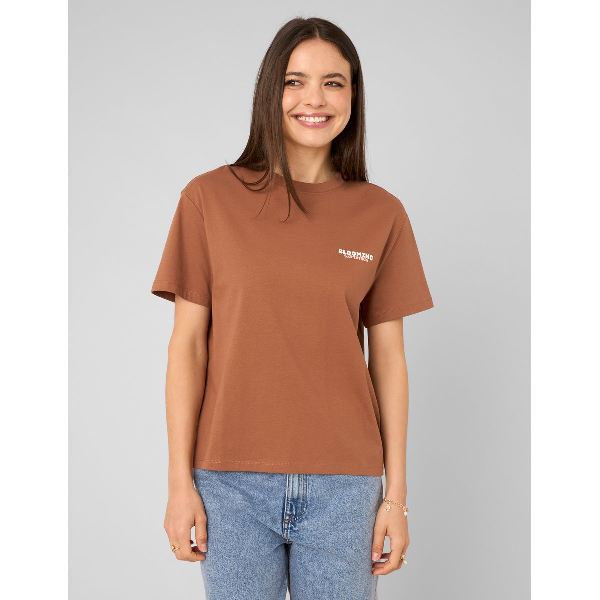 T-shirt imprimé devant / dos camel, BZB