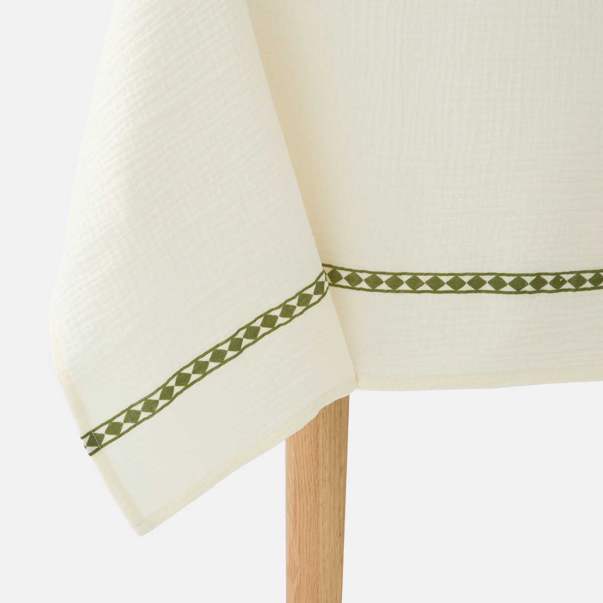Toalha de mesa em gaze de algodão estampada, Anselme cru estampado, LA REDOUTE INTERIEURS