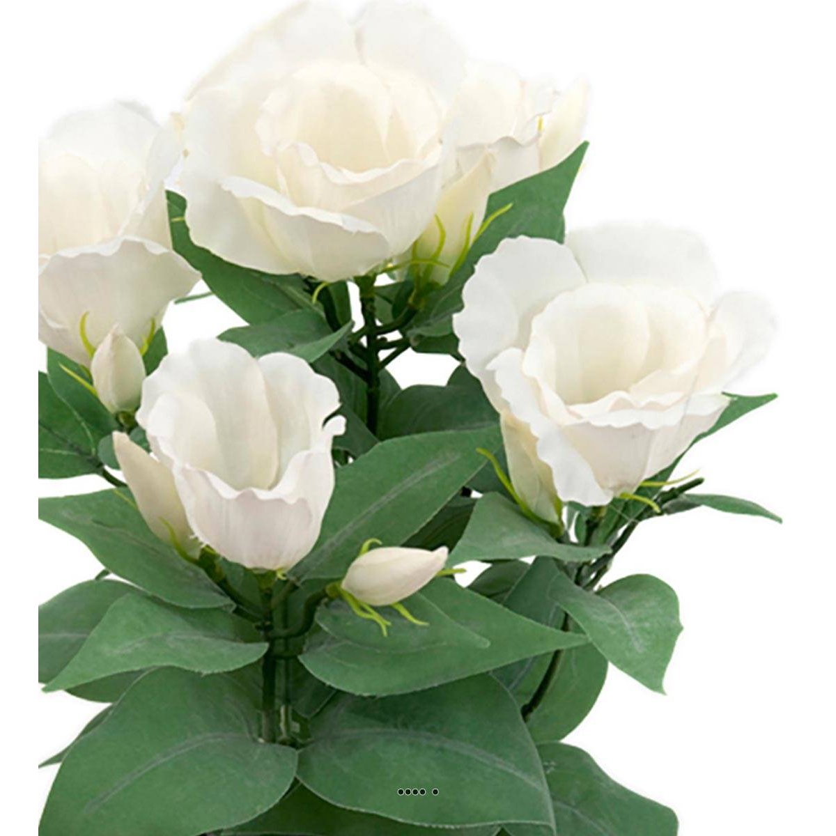 Eustoma artificiel en pot, 4 têtes de fleur crème, ARTIFICIELLES