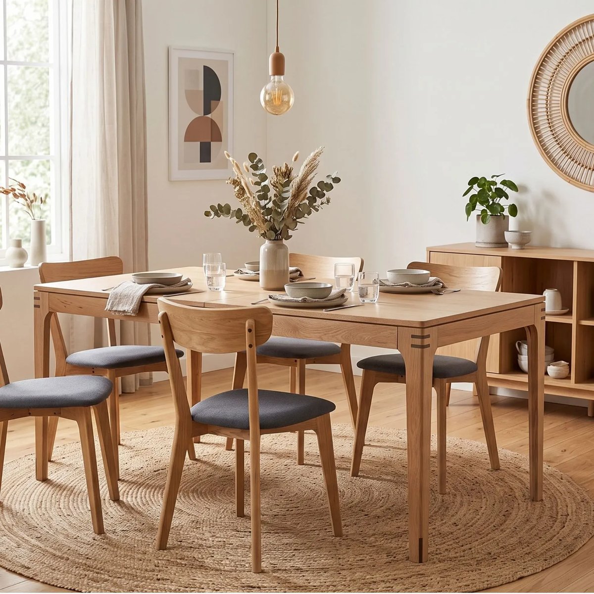 Table à manger rectangulaire extensible en bois L156/230 10 personnes - BONIE bois clair, HELLIN, DEPUIS 1862