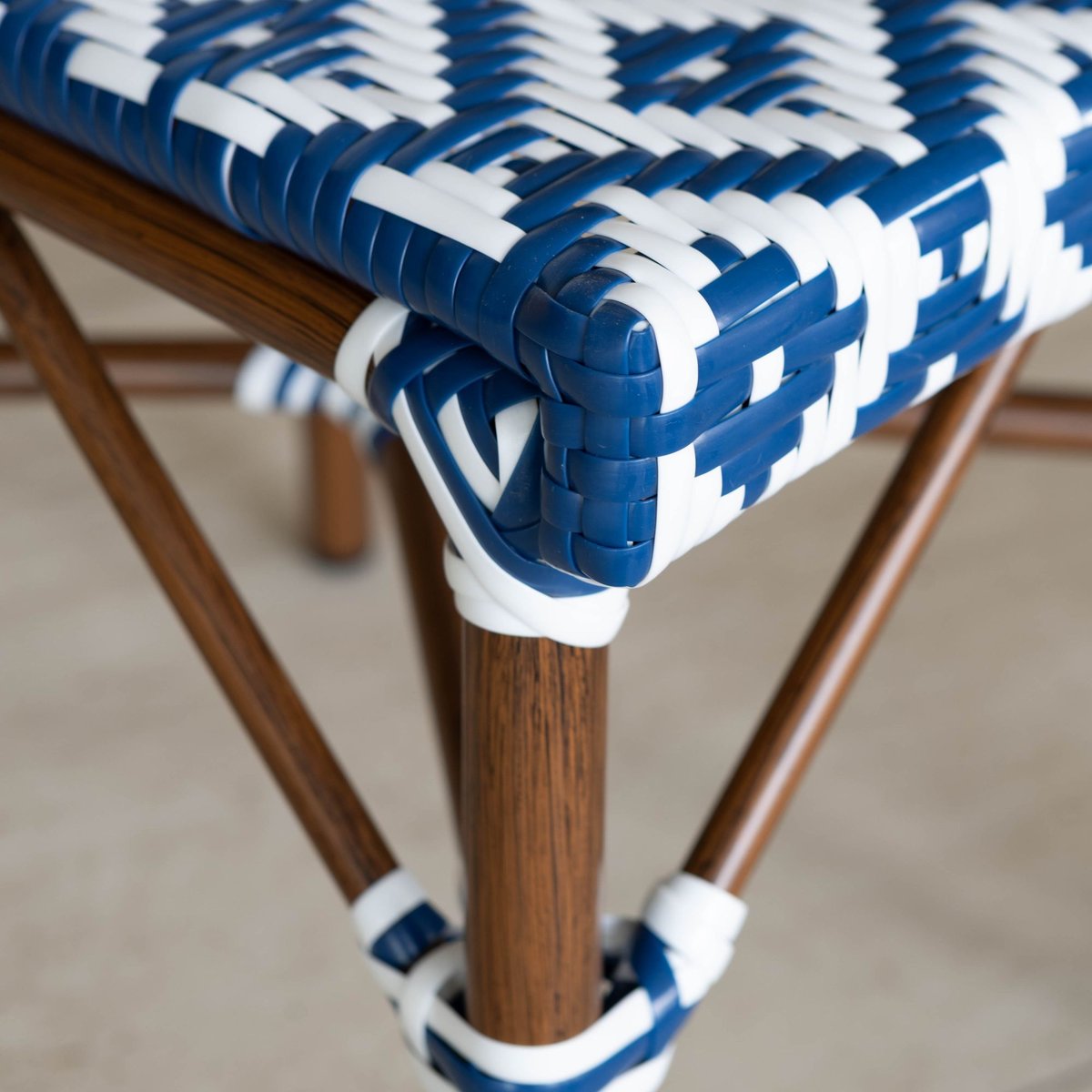 Lot de 2 chaises de table effet rotin naturel, SCALA bleu, NOW'S HOME