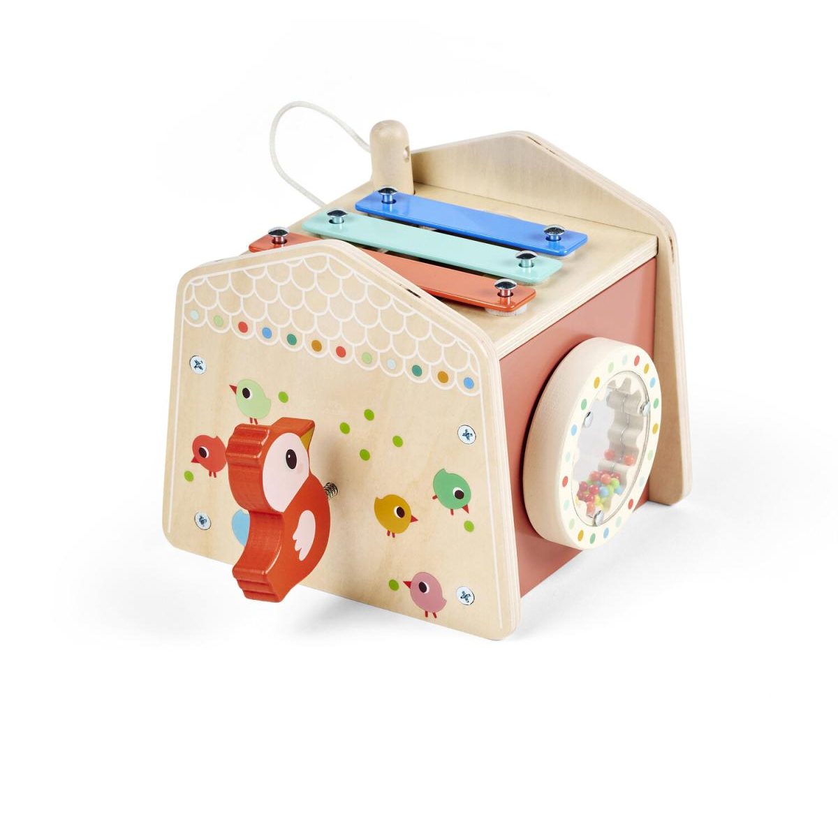 Maisonette d activites sonore en bois couleur unique, LILLIPUTIENS