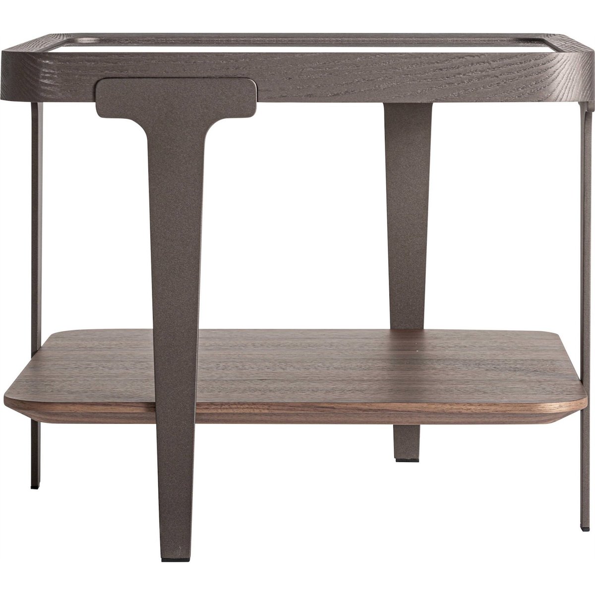 Table basse en bois de frêne et verre marron bois et verre beige, RECOLLECTION