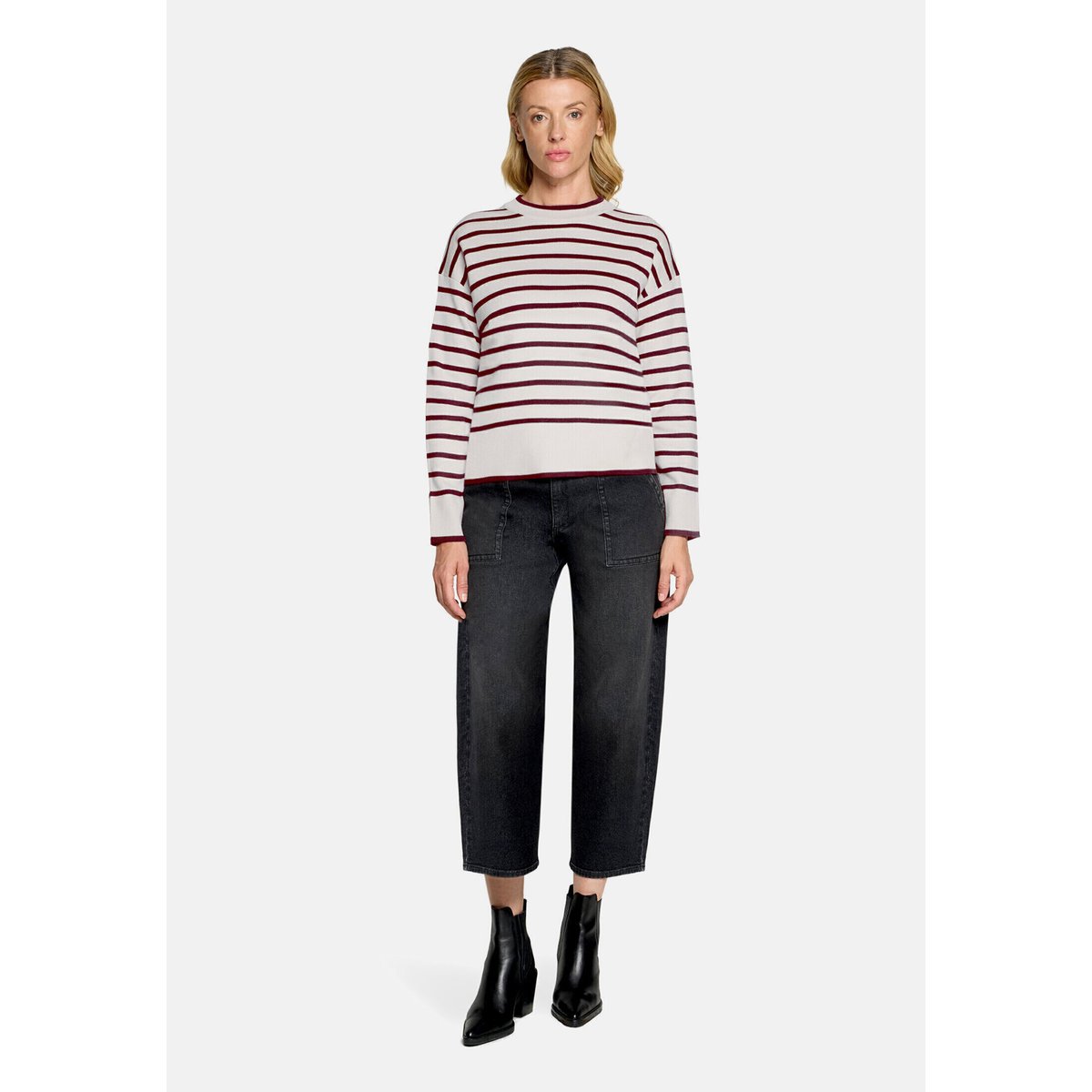 Pull-over en maille à rayures cream/dark red, BETTY & CO