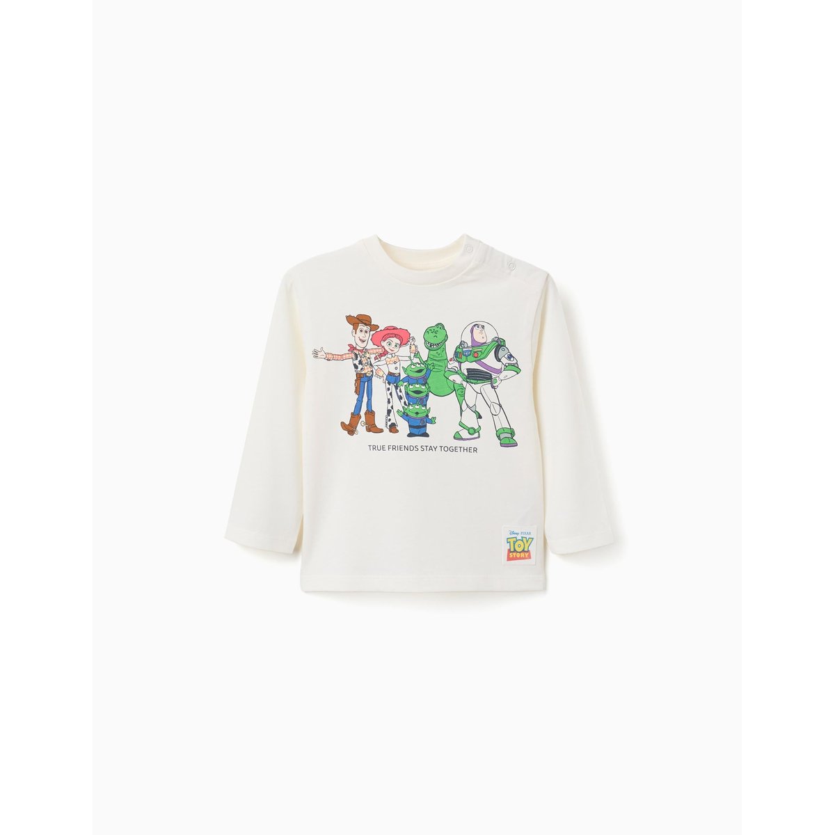 T-shirt en coton à manches longues avec imprimé Toy Story blanc, ZIPPY