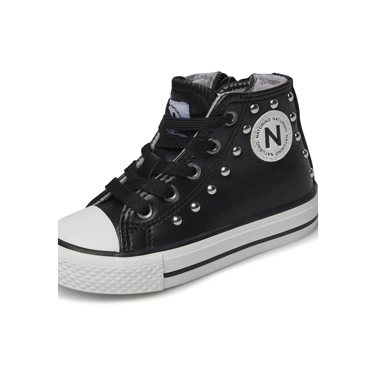 Baskets en cuir avec cloues YLFAS. noir, NATURINO