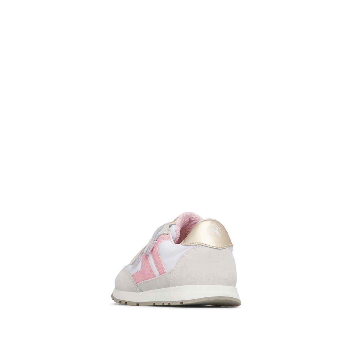Sneakers en cuir et tissu MIBLO VL. blanc-rose-platine, NATURINO