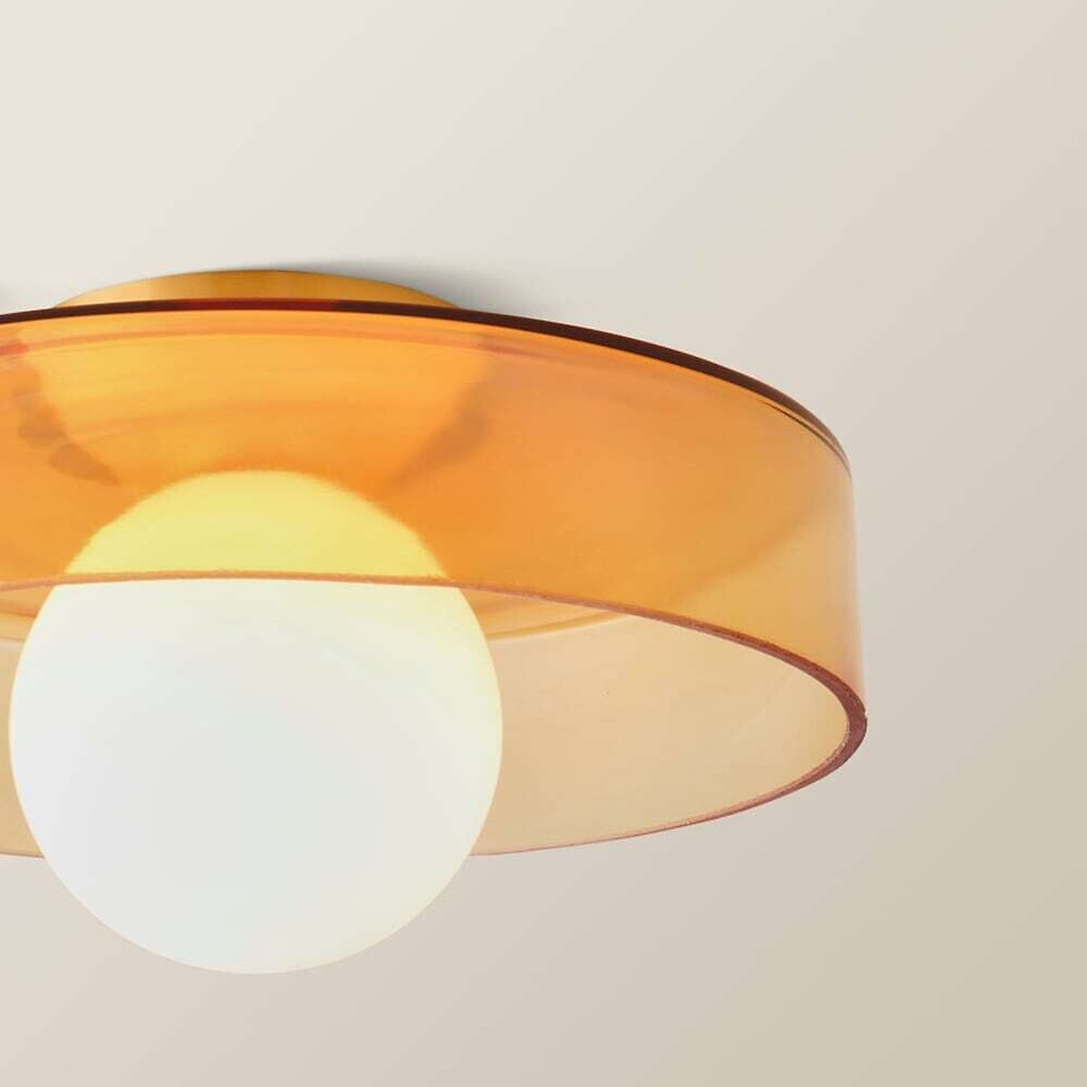 Neale Flush Glass Bathroom Ceiling Light orange, SO'HOME