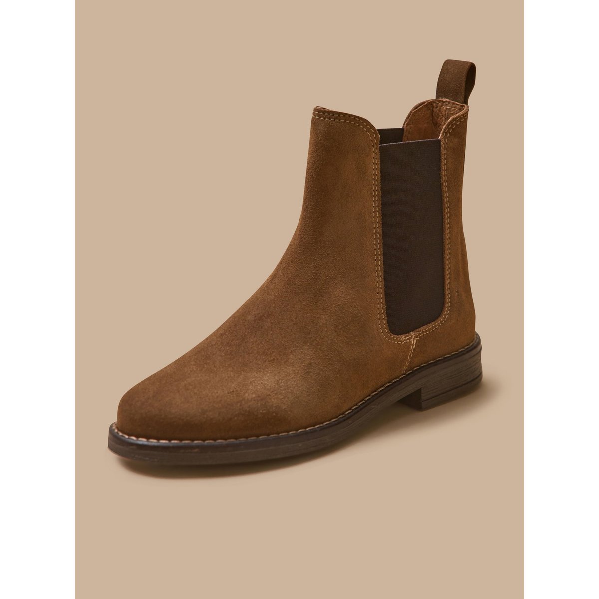 Boots chelsea cuir suédé camel, CYRILLUS