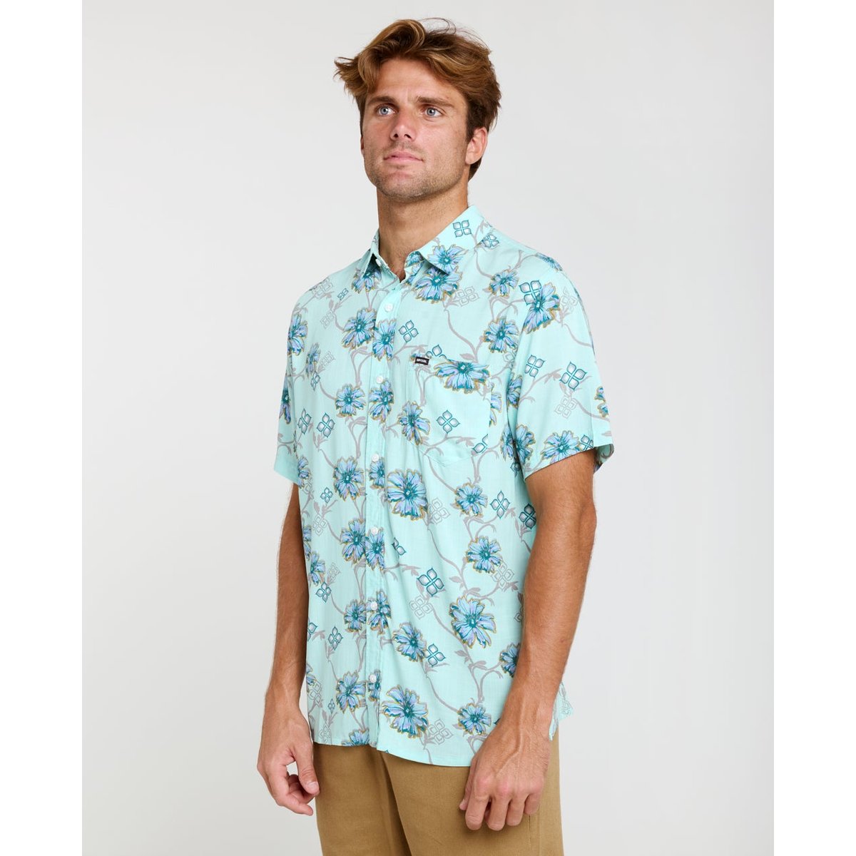 Chemise SURF REVIVAL à Manches courtes aqua clair, RIP CURL