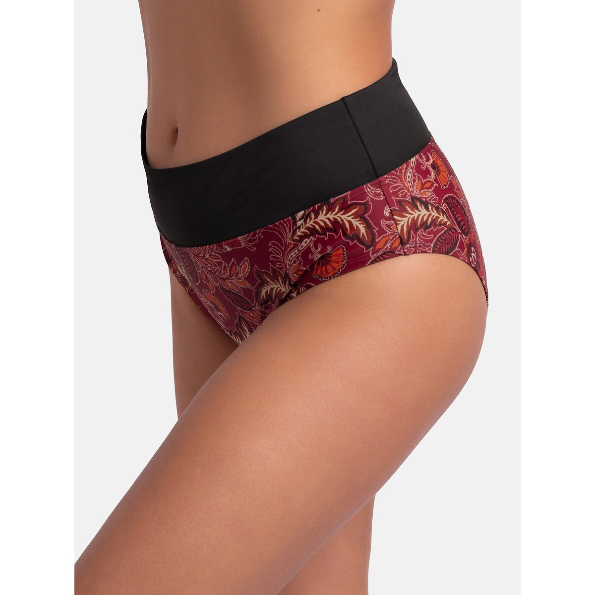 Kalbeliya Turn-Down Bikini Bottoms red print, DORINA