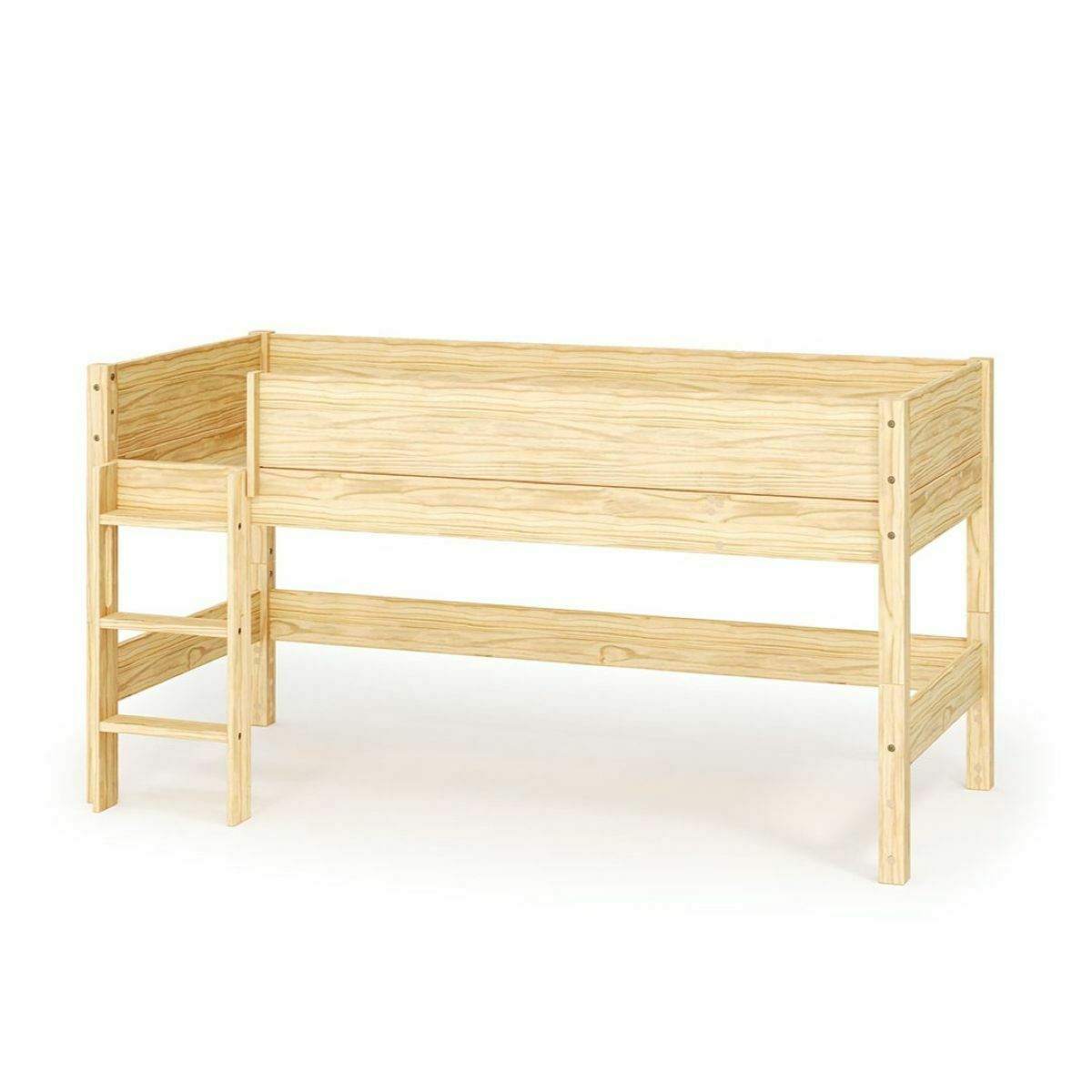 Pack lit mi-hauteur avec matelas Bois massif LOUW bois naturel, AKITEN RETAIL