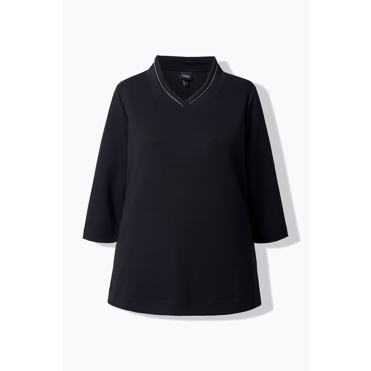 Sweat-shirt à manches longues et col montant noir, ULLA POPKEN