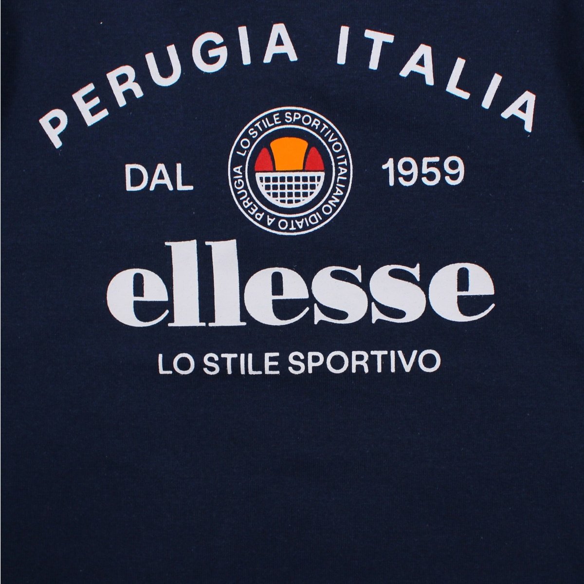 T-shirt manches courtes imprimé, col rond TEAM bleu marine, ELLESSE