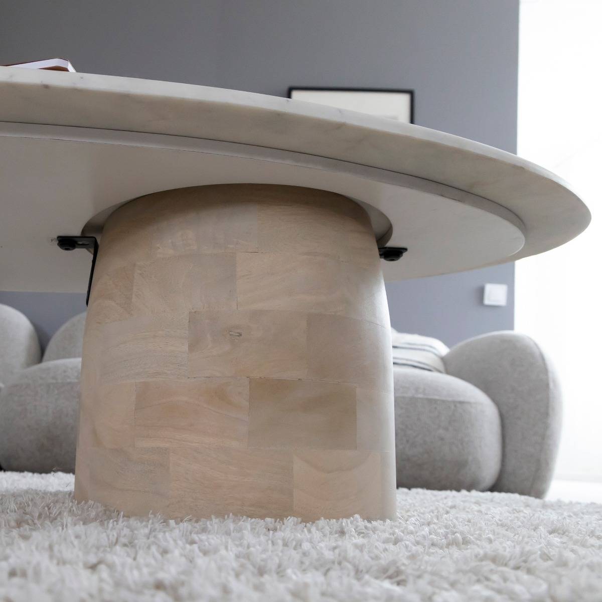 Table basse en bois de manguier MOANA bois clair, MADE IN MEUBLES