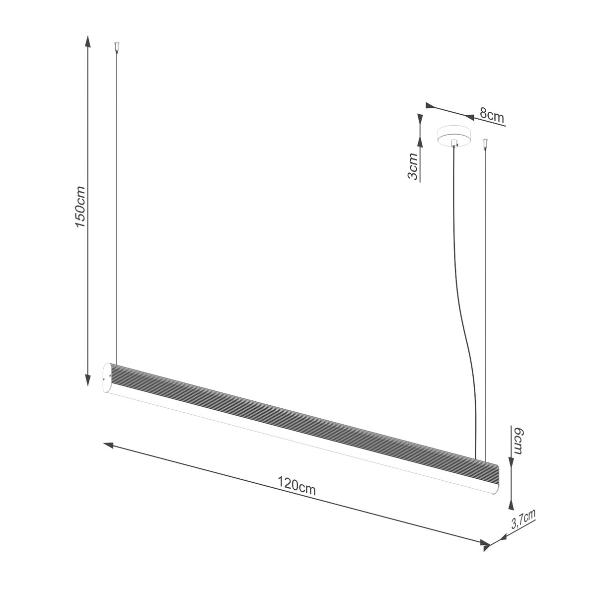 Suspension Aluminium Noir LED 1 Farge noir, EDEN