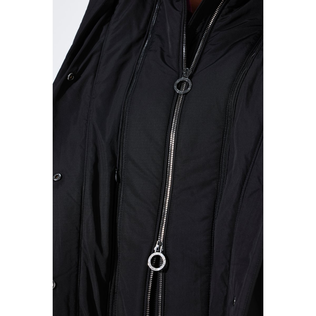 Manteau à capuche aspect duvet noir, ULLA POPKEN
