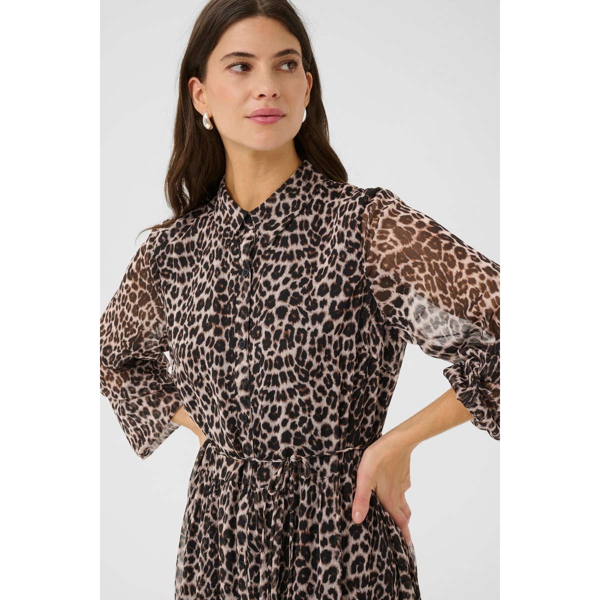 Robe beige animalier natraul animal spots, CREAM