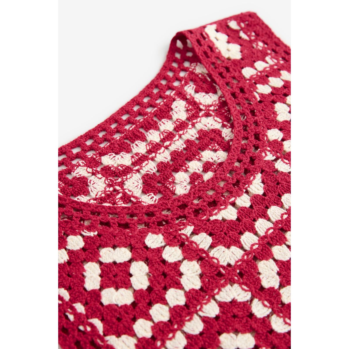 Débardeur à empiècements carrés au crochet rouge blanc, NEXT