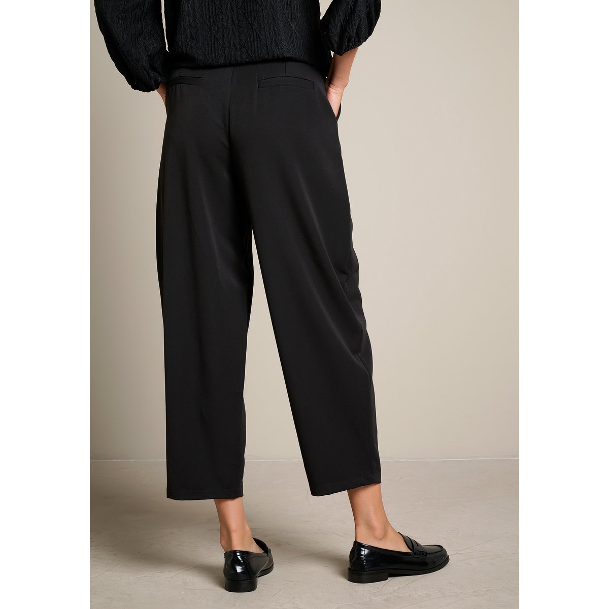 Pantalon barrel avec ceinture noir, LOLALIZA