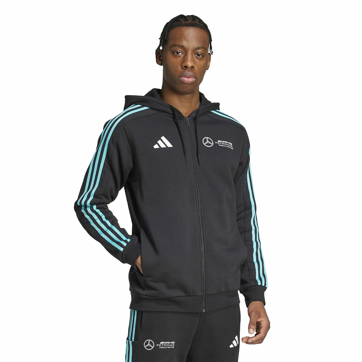 Sweat à capuche zippé Mercedes-AMG Petronas Formul noir, adidas Performance