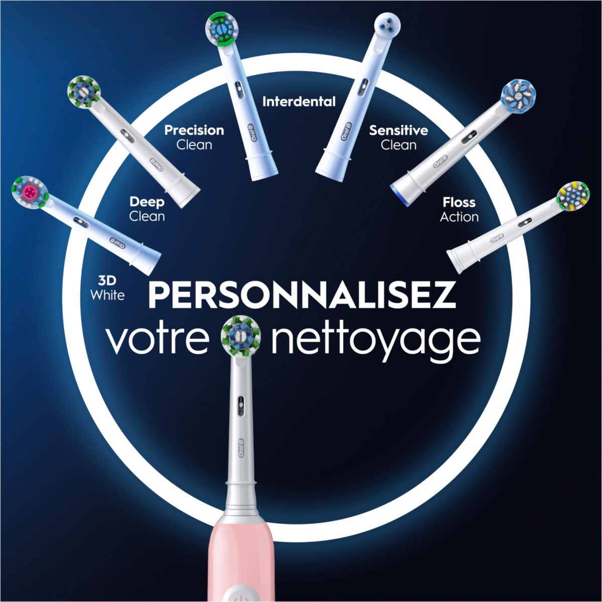 Brosse à dents électrique Pro 1 Rose Cross Action couleur unique, ORAL B