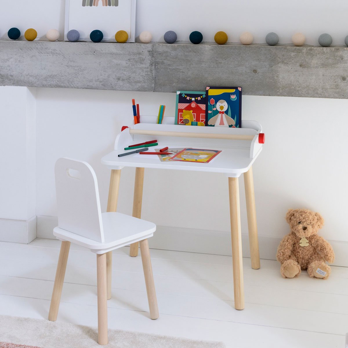 Bureau enfant maternelle blanc, OXYBUL