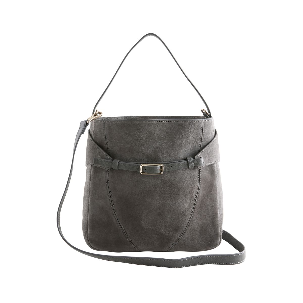 Sac messager bandoulière en cuir gris, NEXT