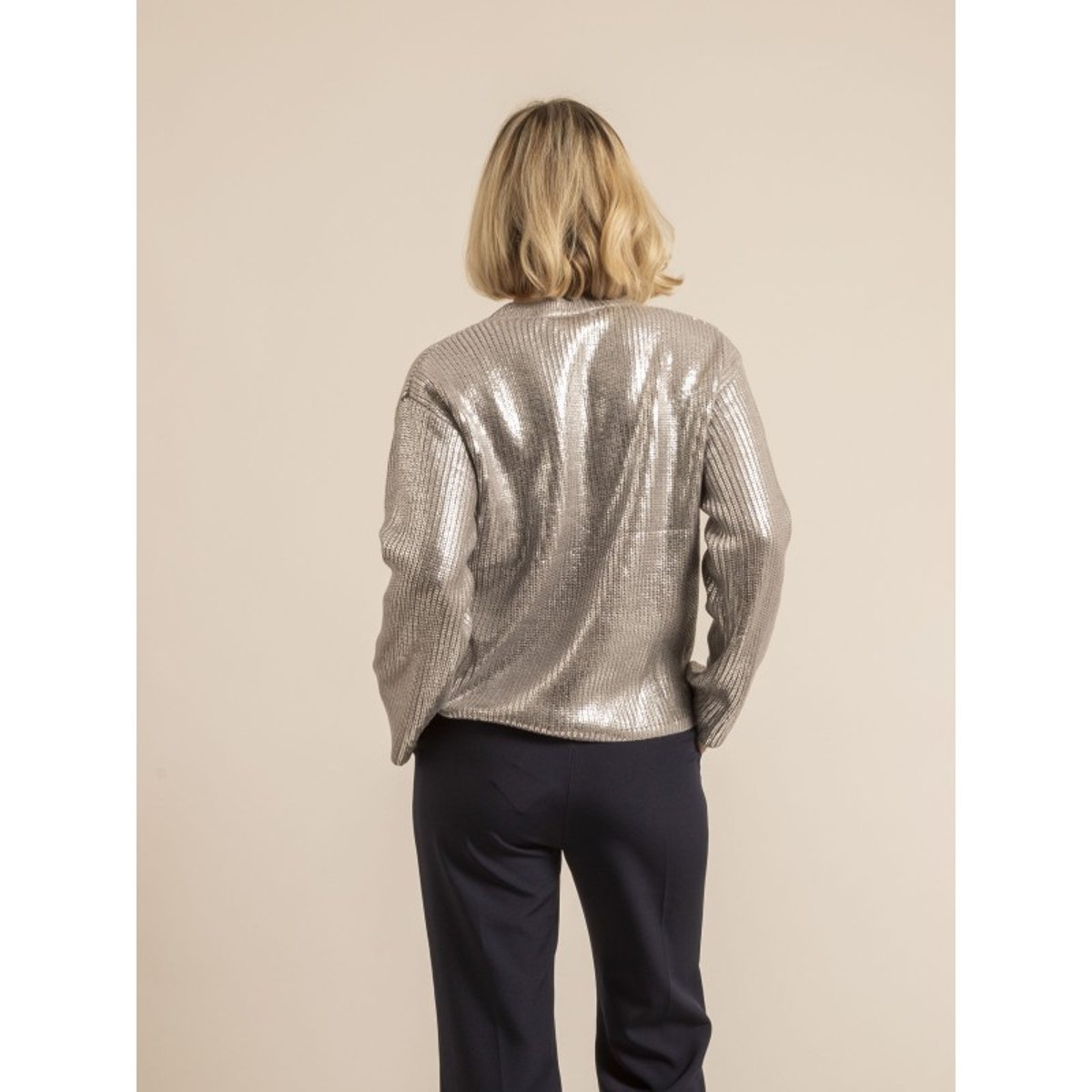 Pull Aspect Métalisé Ketura argent, DONA LISA