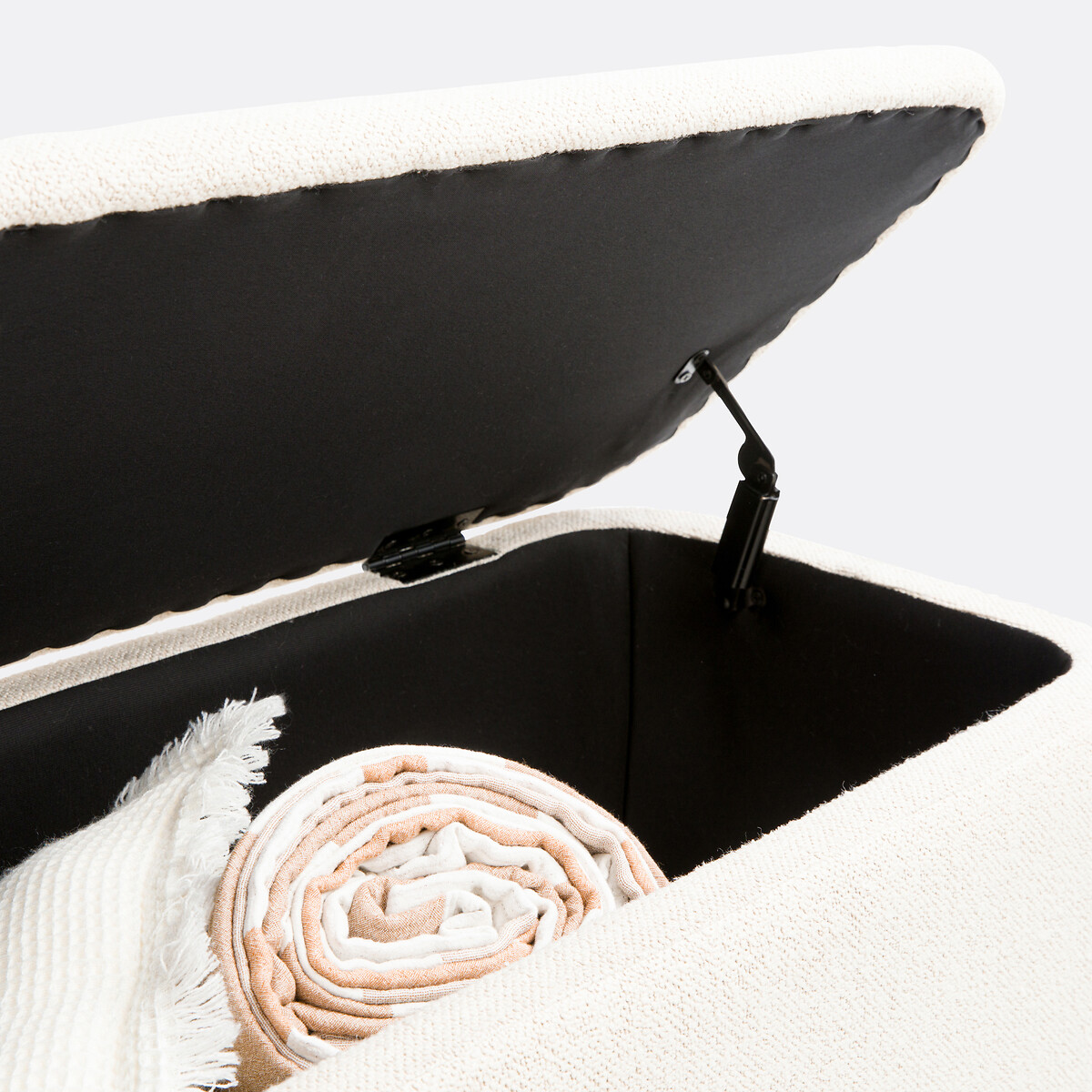 Banc coffre tissu bouclette, Elia ecru, LA REDOUTE INTERIEURS