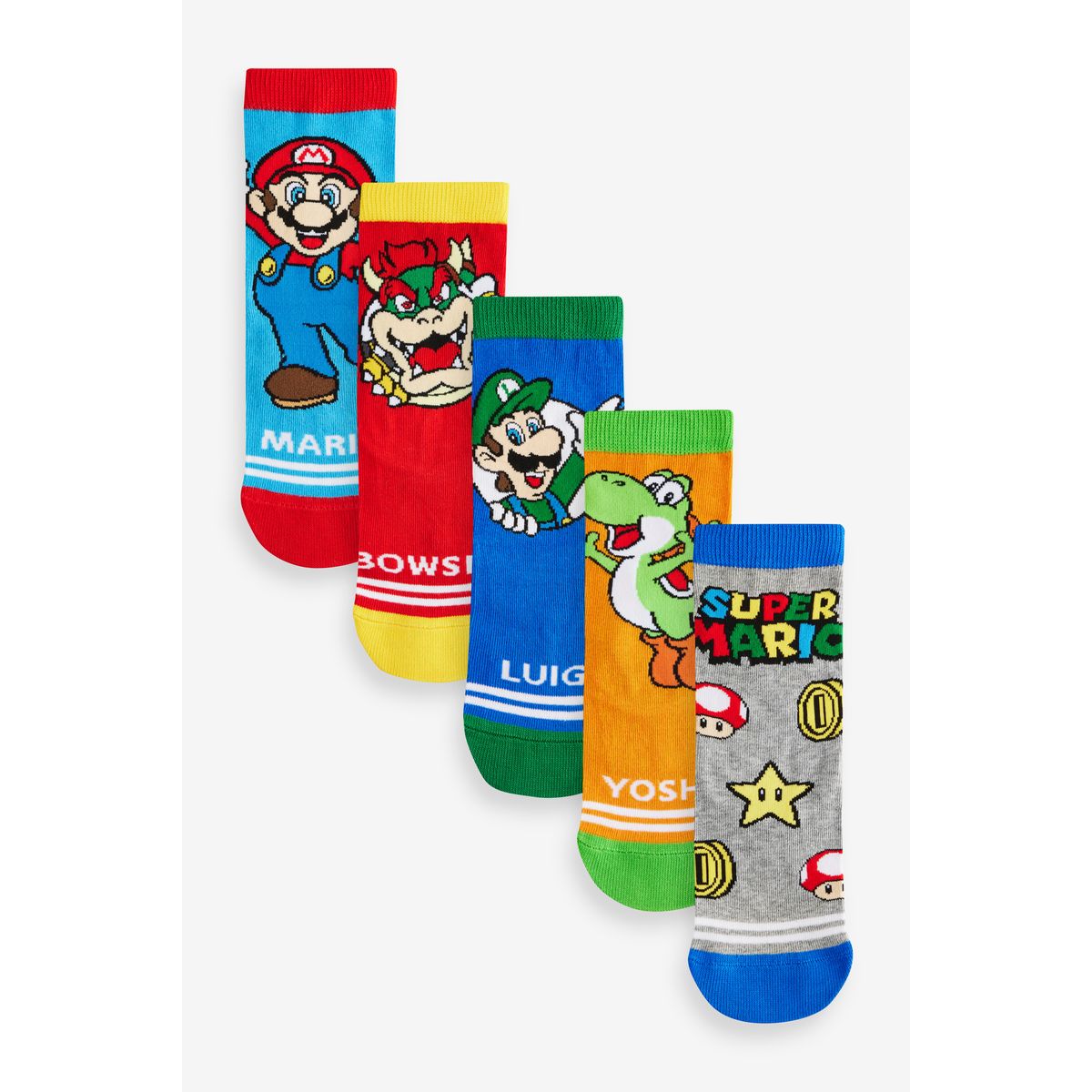 Chaussettes avec personnage, lot de 5 super mario, NEXT