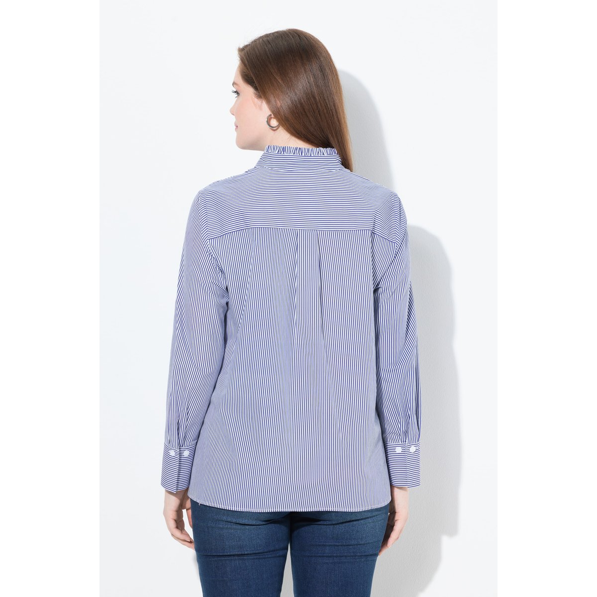 Chemisier rayé avec ruchés violet, ULLA POPKEN