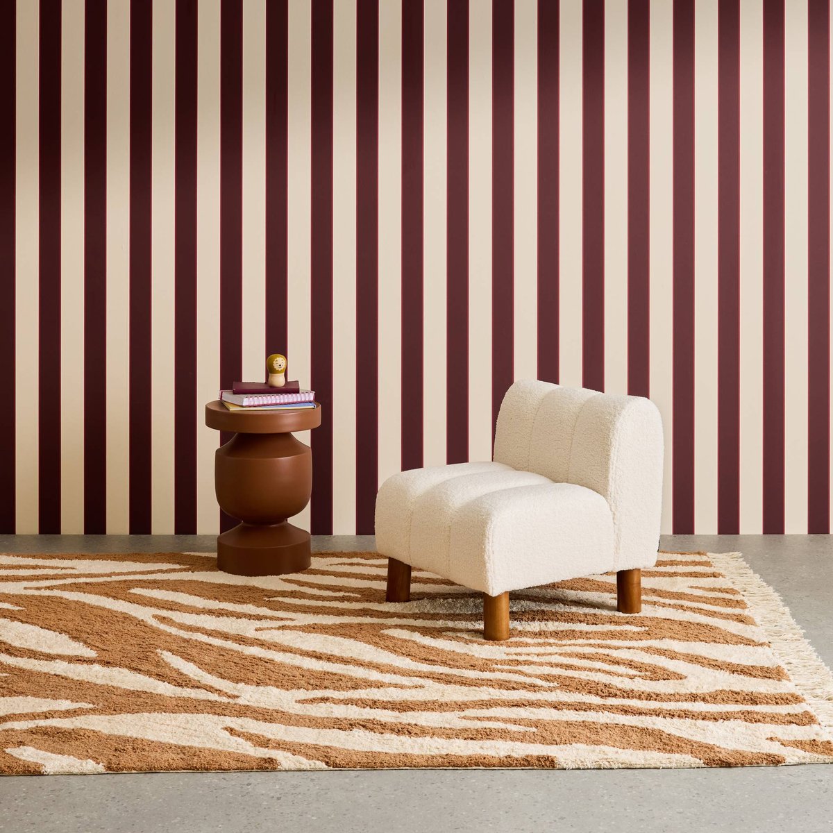 Tapis intérieur rectangulaire contemporain JOSH brique, SWEEEK