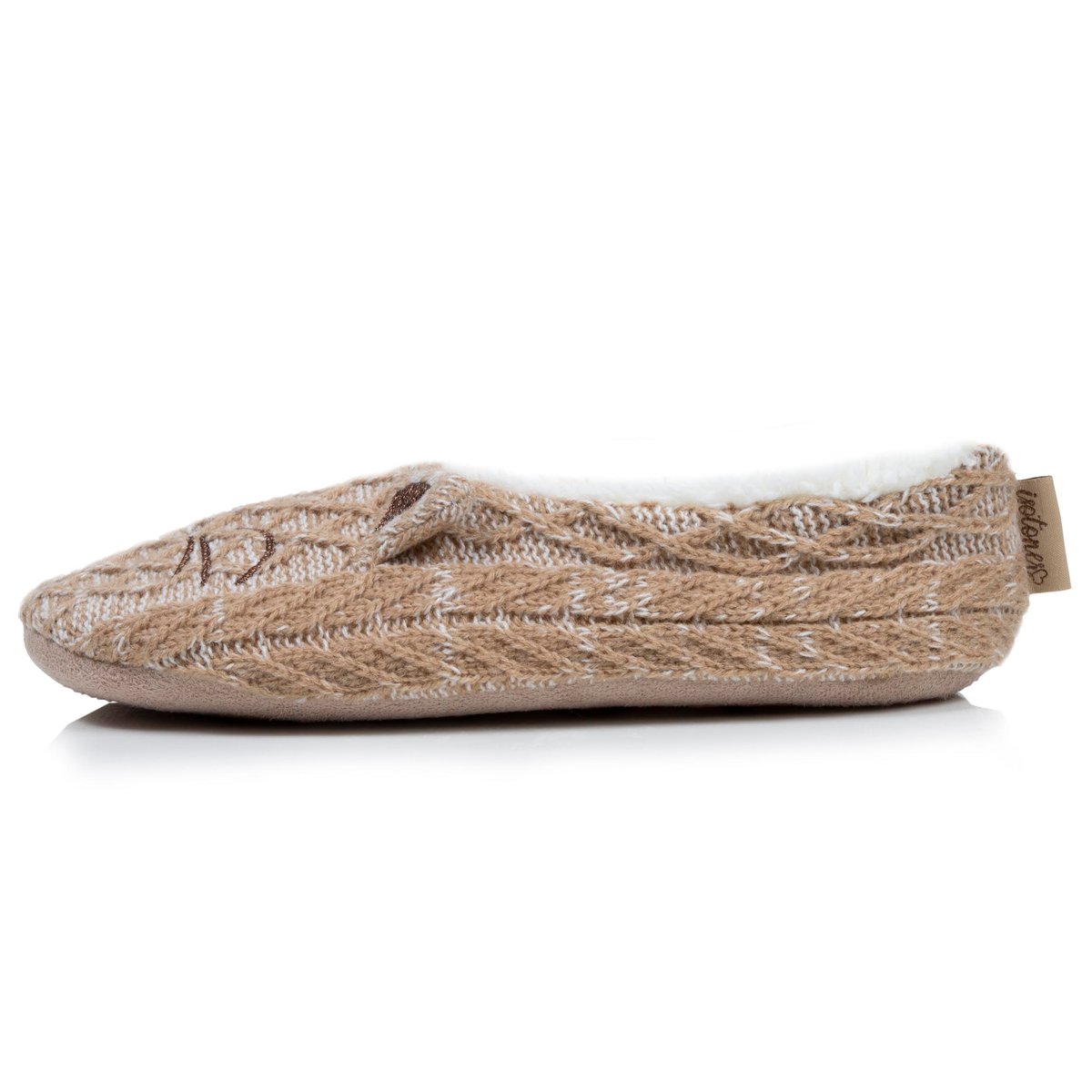 Chaussettes d'intérieur maille torsadée, picots antidérapants beige, ISOTONER