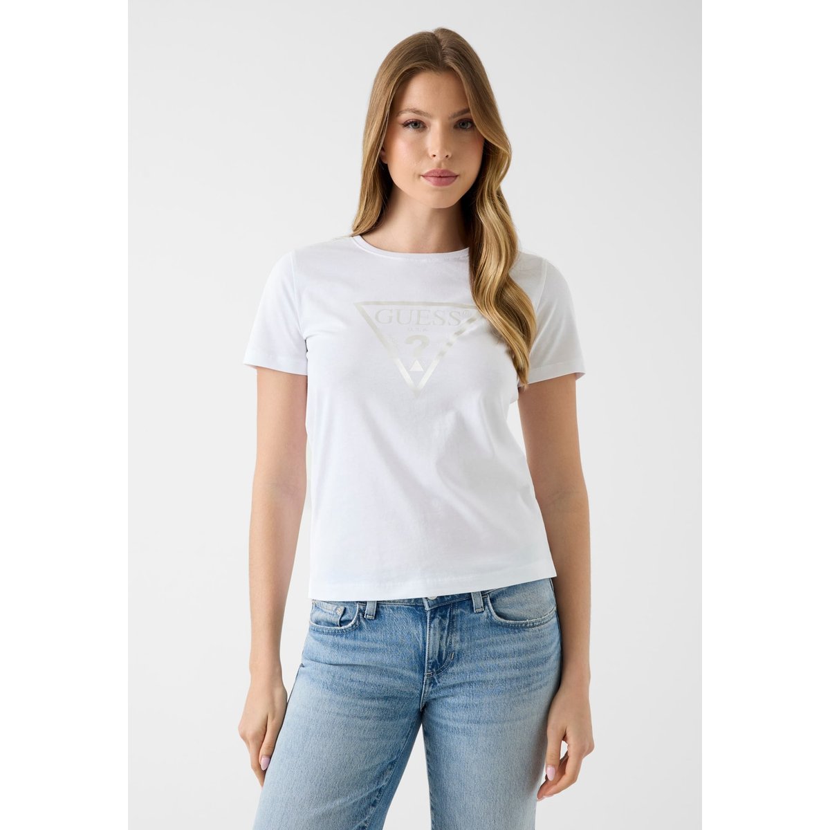 T-Shirt Avec Logo Imprimé blanc, GUESS