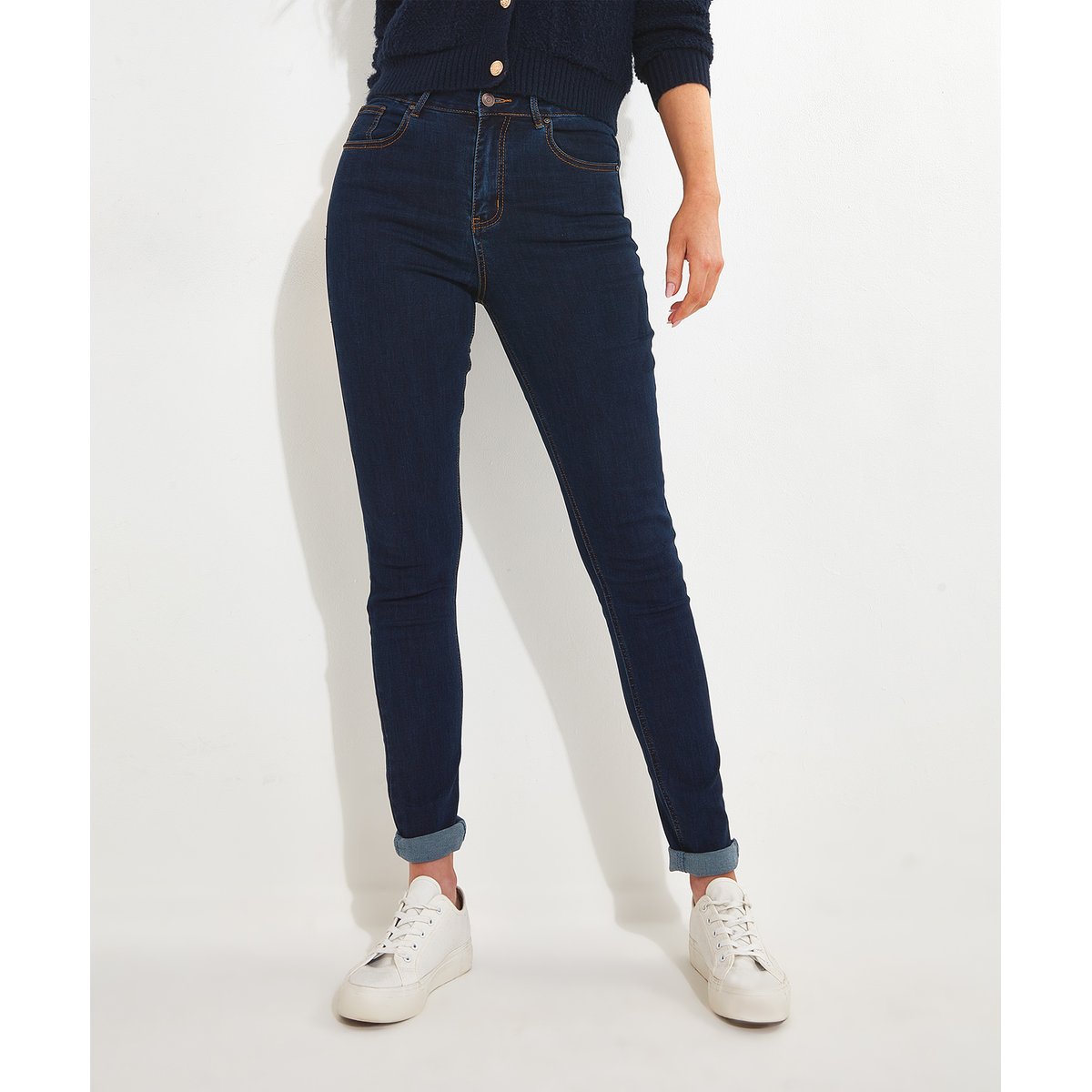 Jean Coupe Skinny en Contenu Recyclé marine, JOE BROWNS