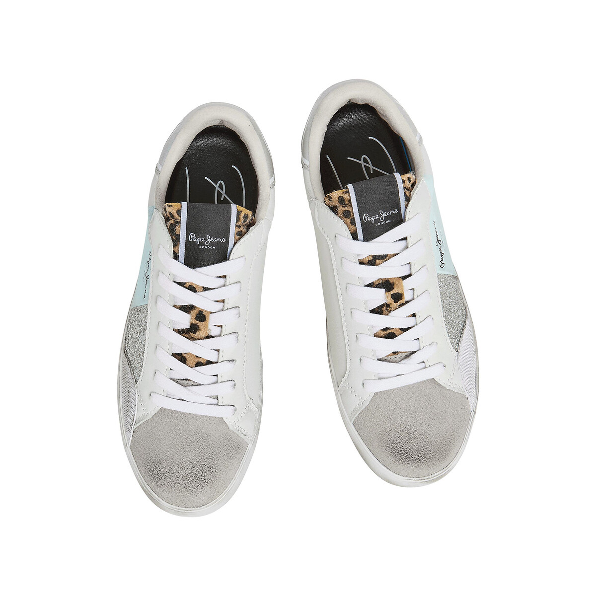 Baskets basses Lane Shine gris/turquoise, PEPE JEANS
