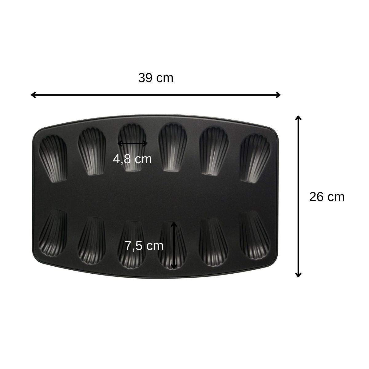 Lot de 2 moules à madeleines 12 empreintes noir, ZENKER