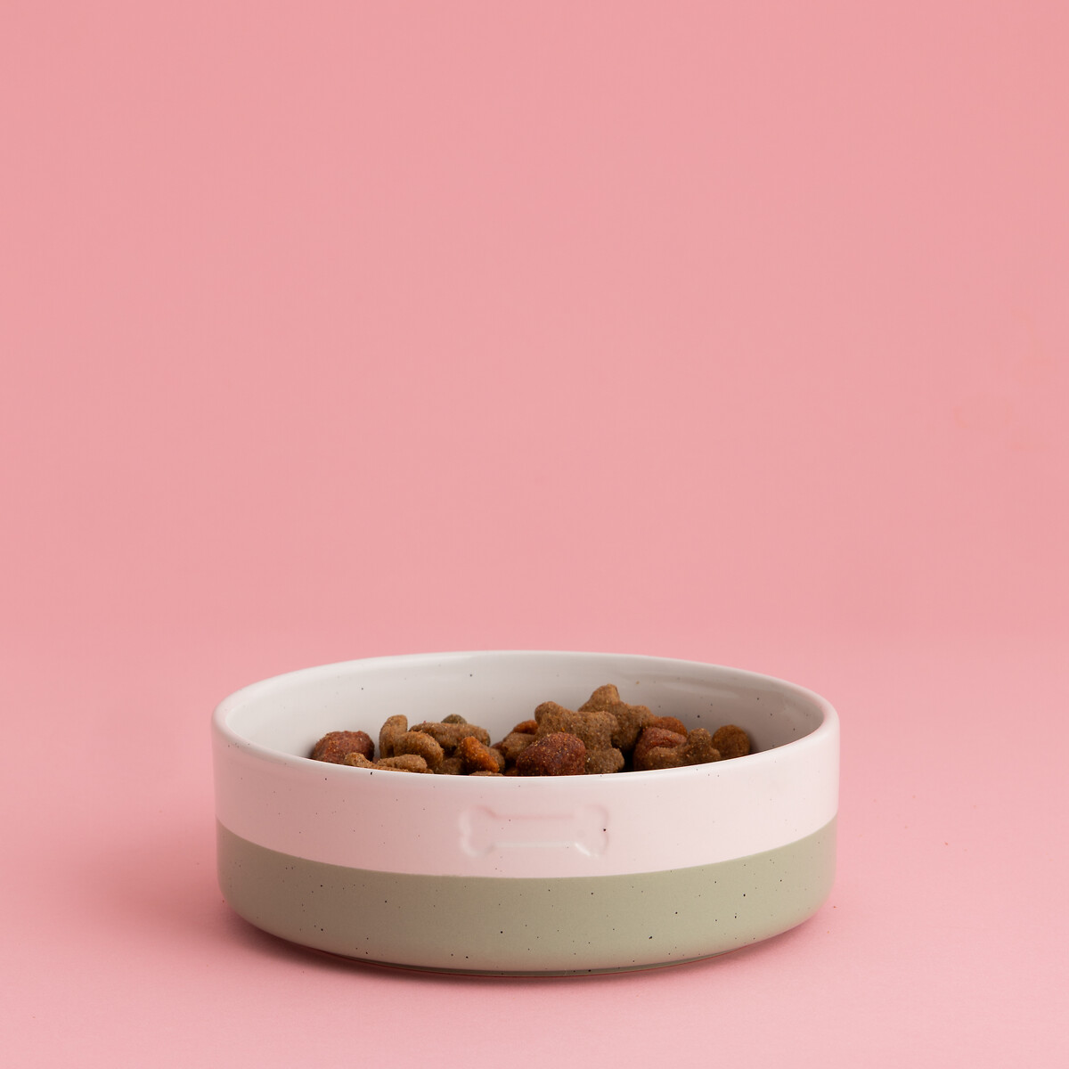 Set of 2 18cm Colour Dip Pet Bowl with Bone cream, MASON CASH