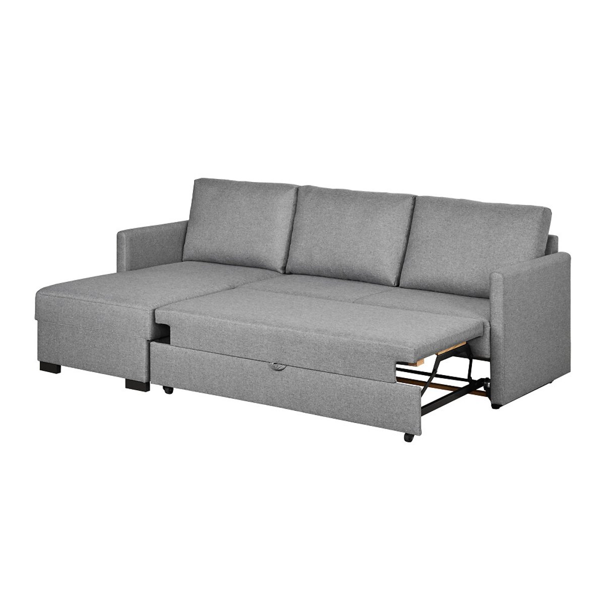 Sofá Justin, Bege, de 3 Lugares reversível, Lourini® cinzento, LOURINI