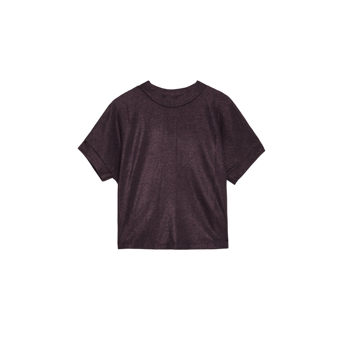 Tee-shirt manches courtes pailleté cassis, IKKS
