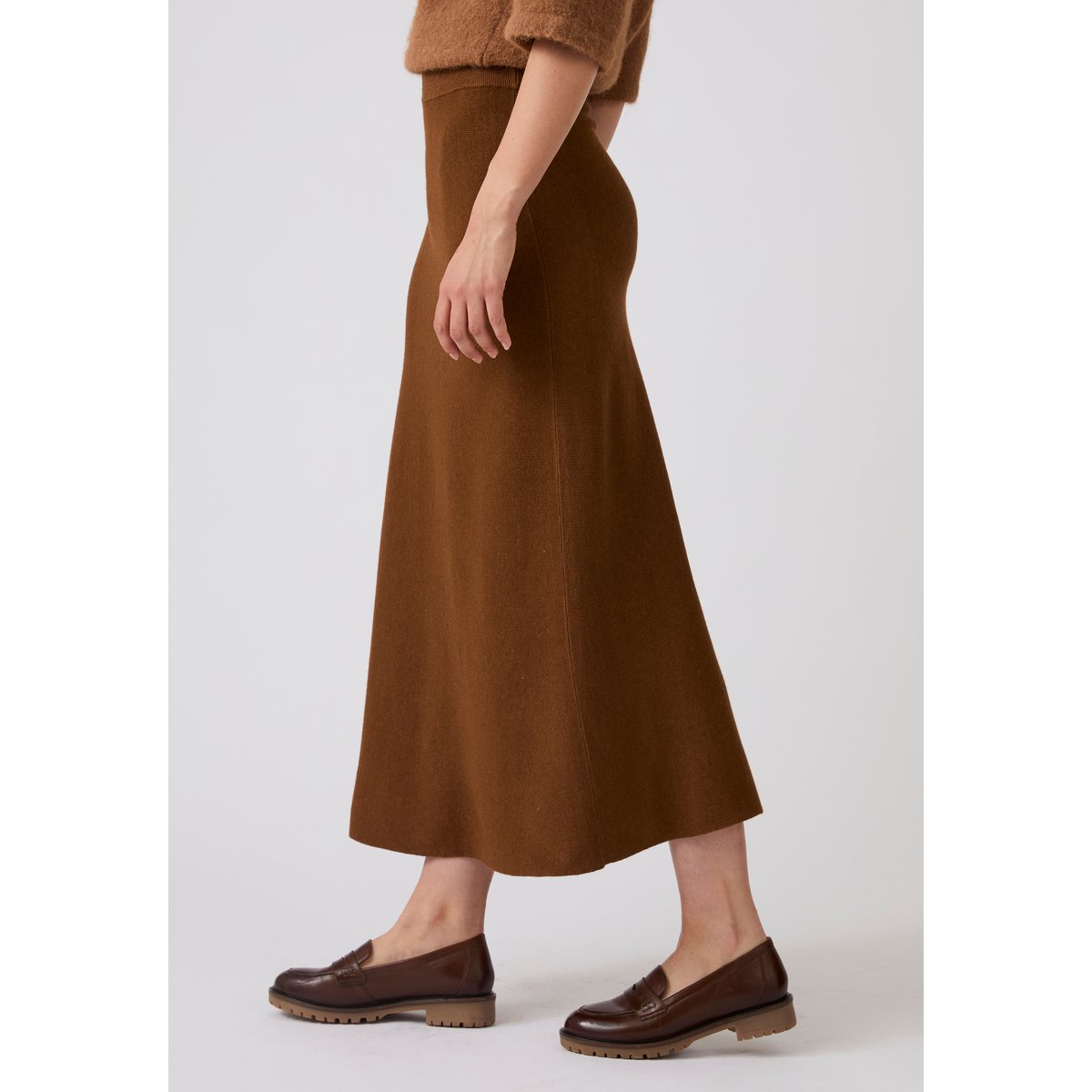 Jupe maille Thermolactyl marron chocolat, DAMART