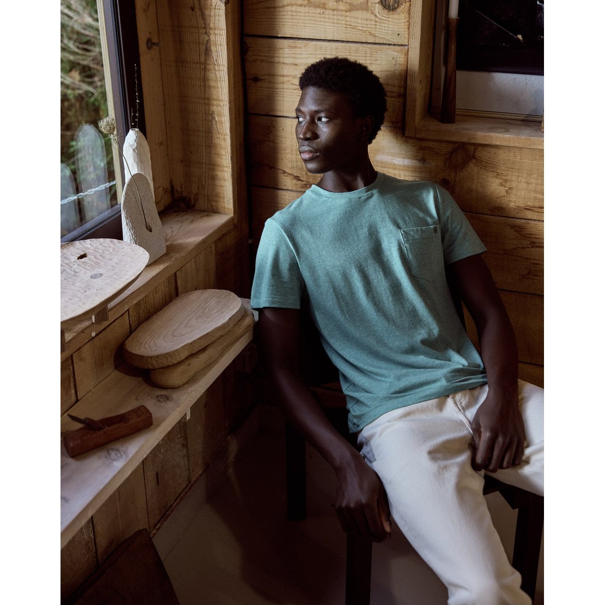 T-shirt coton OLONNE bleu, FAGUO