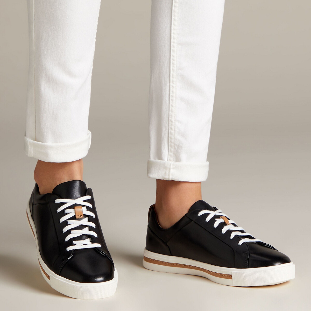 Tennis Cuir Un Maui Lace noir, CLARKS