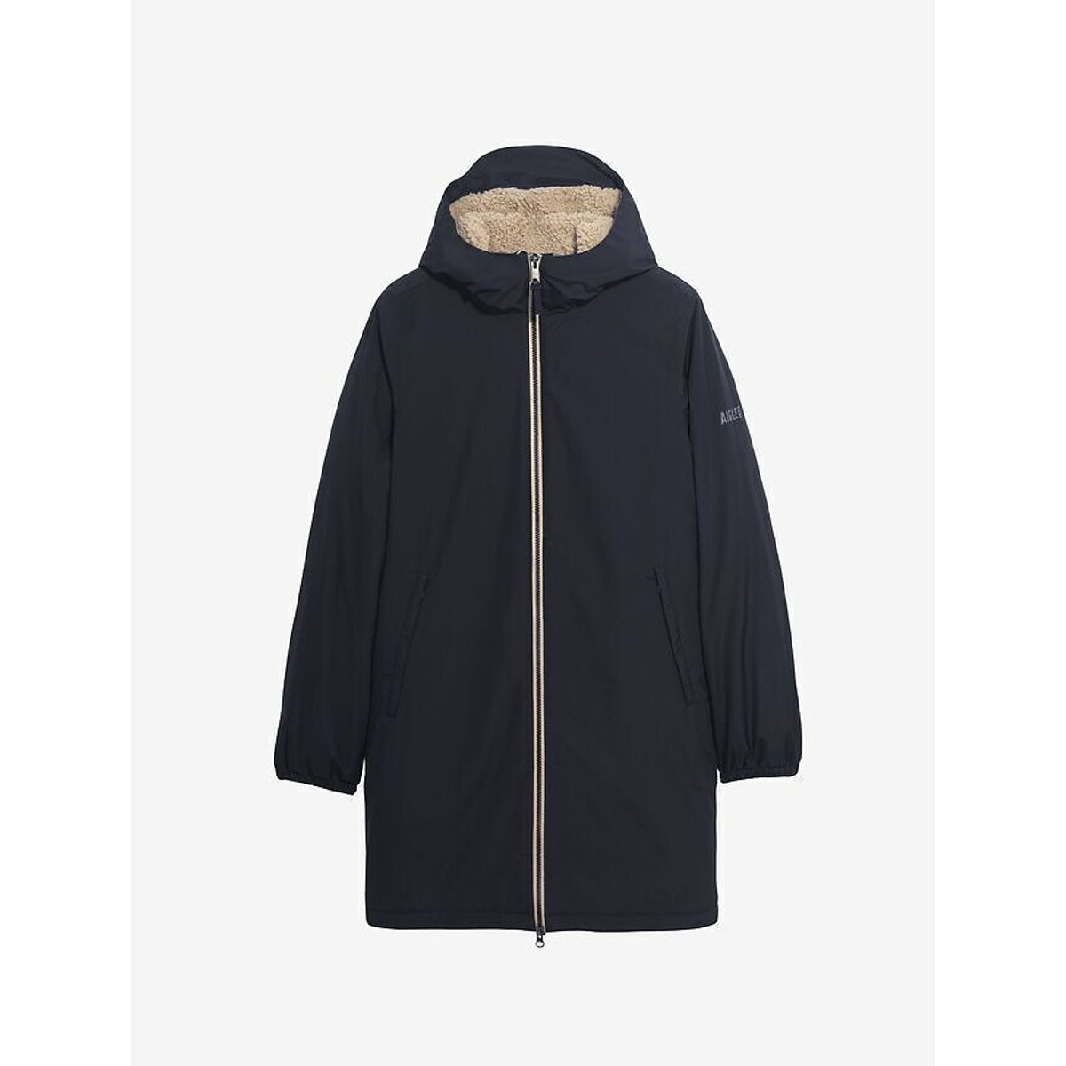 Parka Rainpack 90+ acolchada, con forro de sherpa MTD REPREVE azul marino, AIGLE