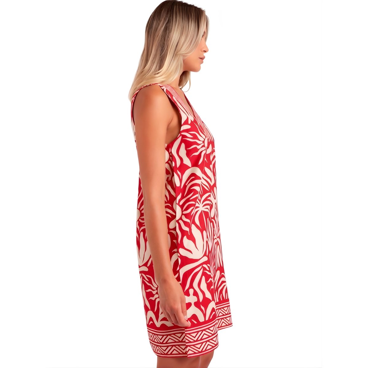 Robe estivale sans manches Sun Summer rouge, ADMAS