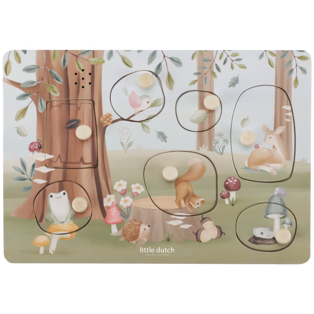 Puzzle sonore bleu, vert, multicolore, marron, LITTLE DUTCH