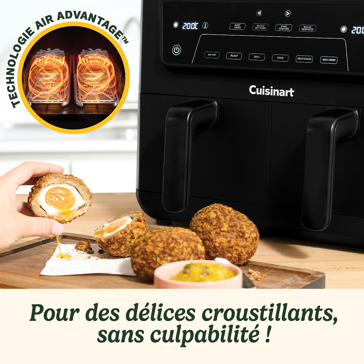 Airfryer 2 manden 10,4 L AFD10OBLE zwart, CUISINART