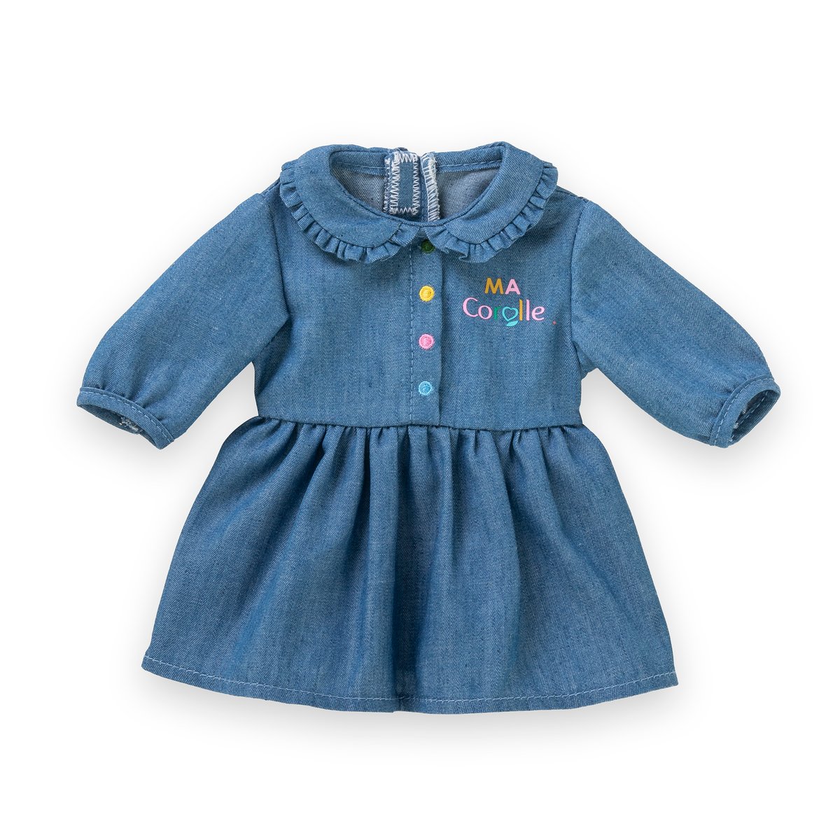 Robe Denim Manches Longues pour poupée ma Corolle couleur unique, COROLLE